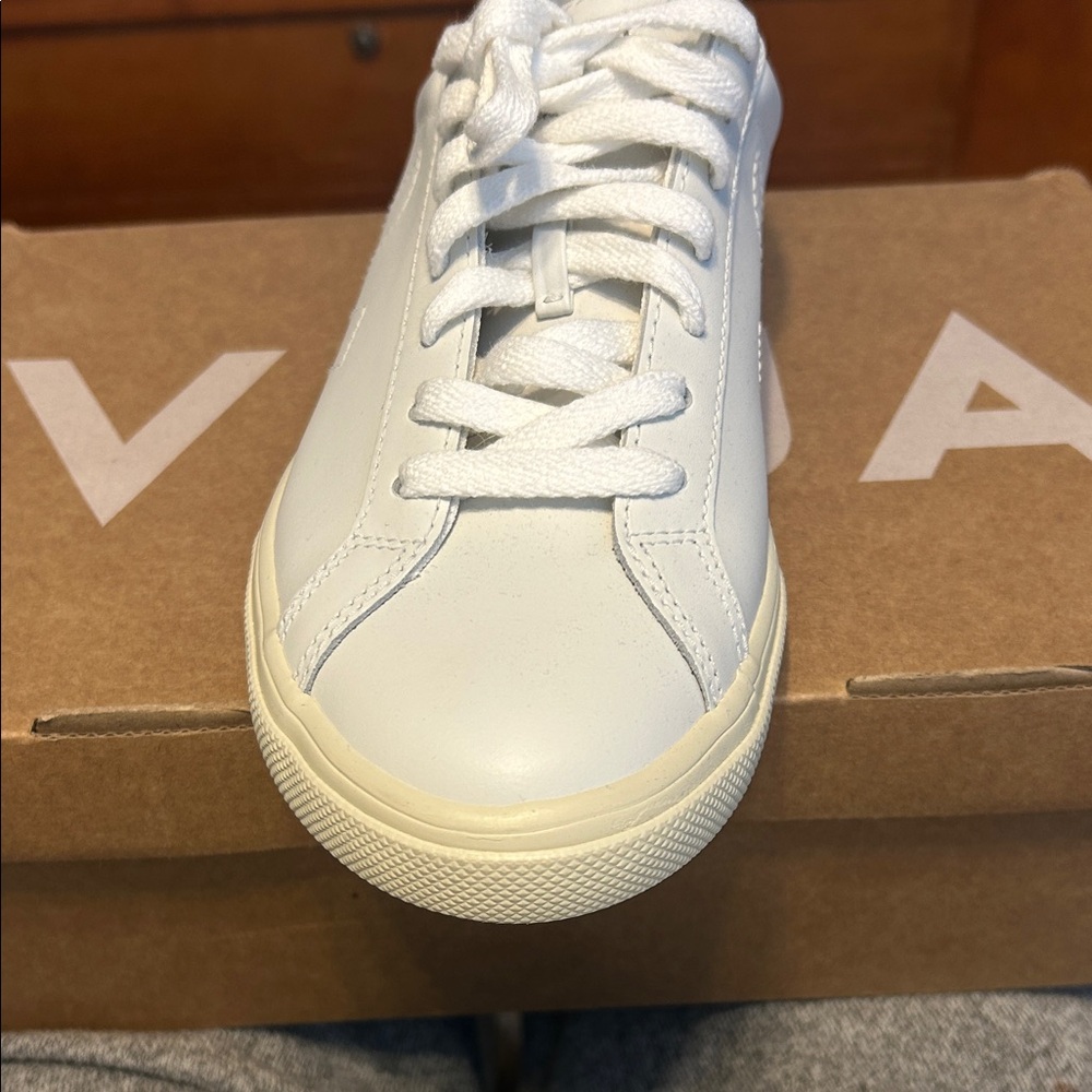 Veja White and Cream Sneakers